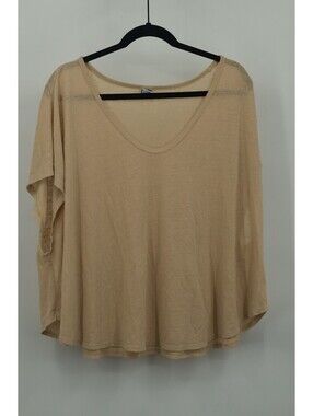 Old Navy 3X Plus Size Beige Linen Blend Dolman Sleeve Scoop Neck Tunic Top